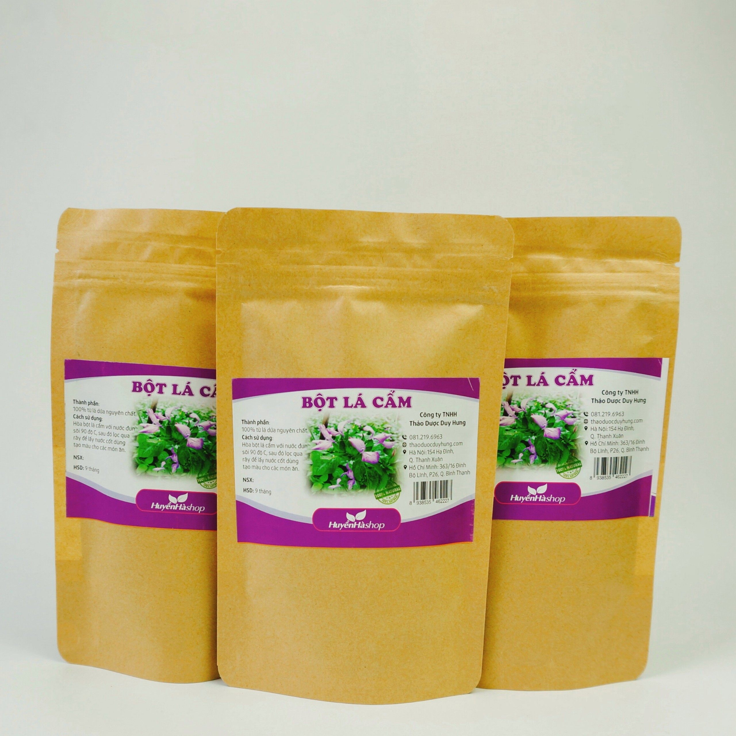 Bột lá cẩm tím nguyên chất 100% (Gói 100g) - Công ty TNHH Thảo Dược Duy Hưng