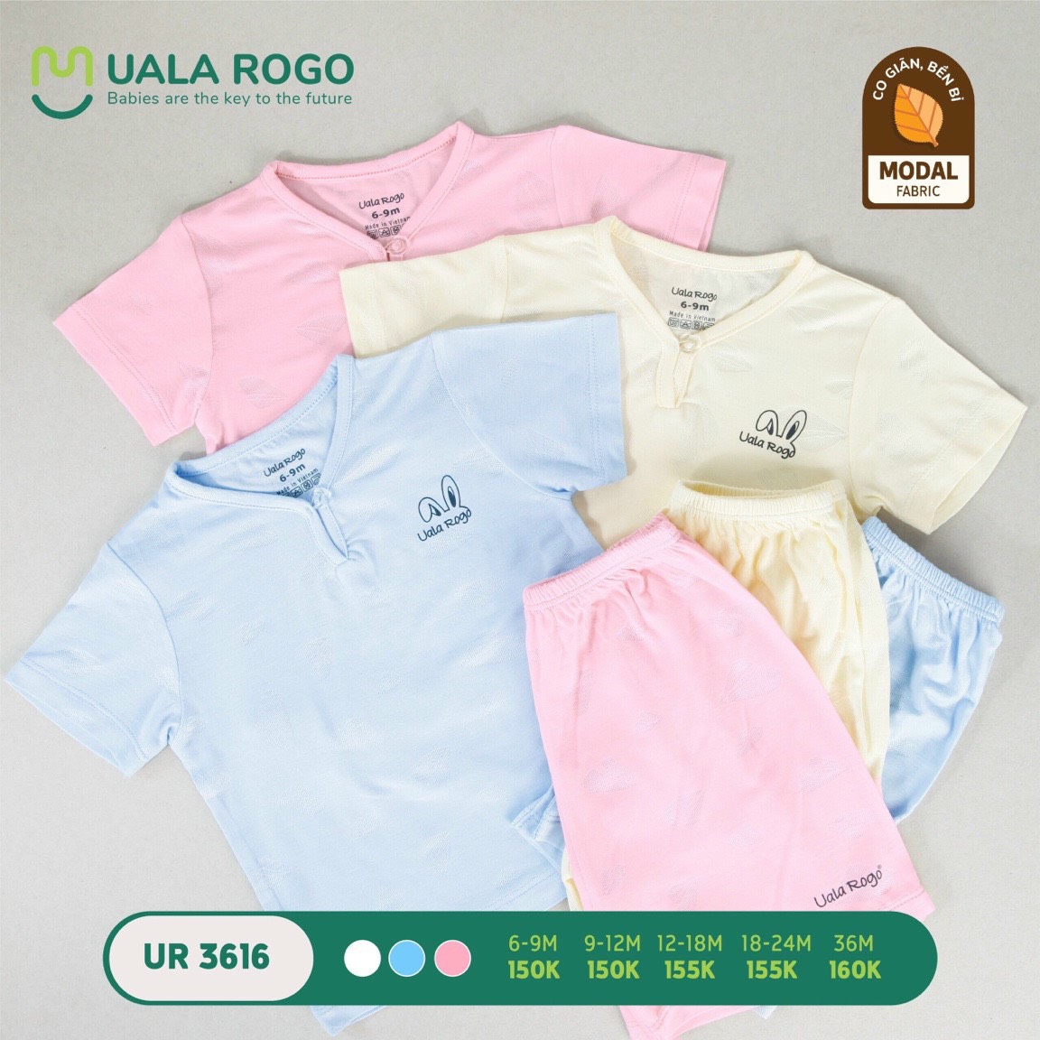 Bộ quần áo cộc tay UalaRogo UR3616 vải Modal thoáng mát lên form đẹp