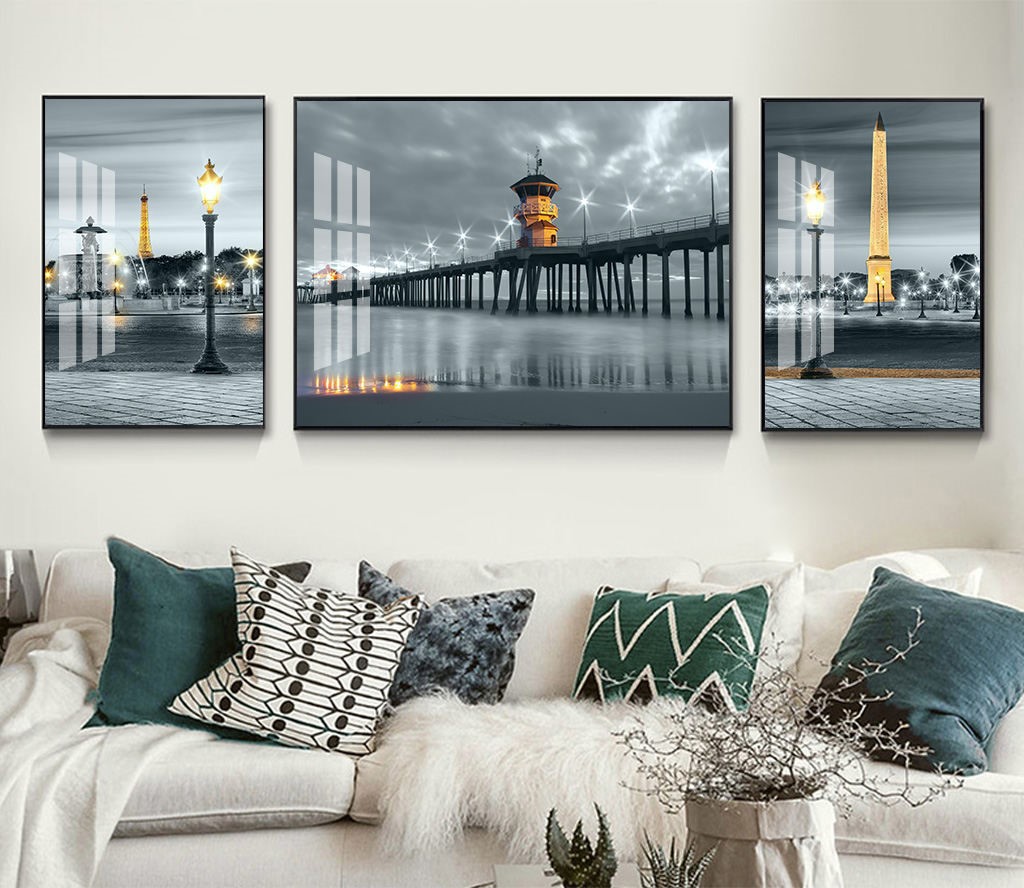 [HCM]BỘ 3 BỨC TRANH TREO TƯỜNG CANVAS-KÍCH THƯỚC 3 BỨC (40 x 60)-PHONG CẢNH THÀNH PHỐ HOA LỆ-KÈM KHUNG-MELYHOME-TB3HOLAL112