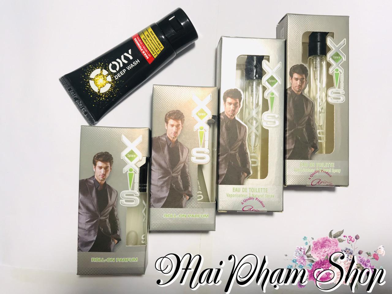 [HCM]Mua Trọn bộ 4 món - Tặng 5 gói dầu gội clear 6g : nước hoa cao cấp Xxis : 2 chai dạng lăn 10ml/chai + 2 chai dạng xịt 12ml/chai + 1tuýp sữa rửa mặt oxy 25g