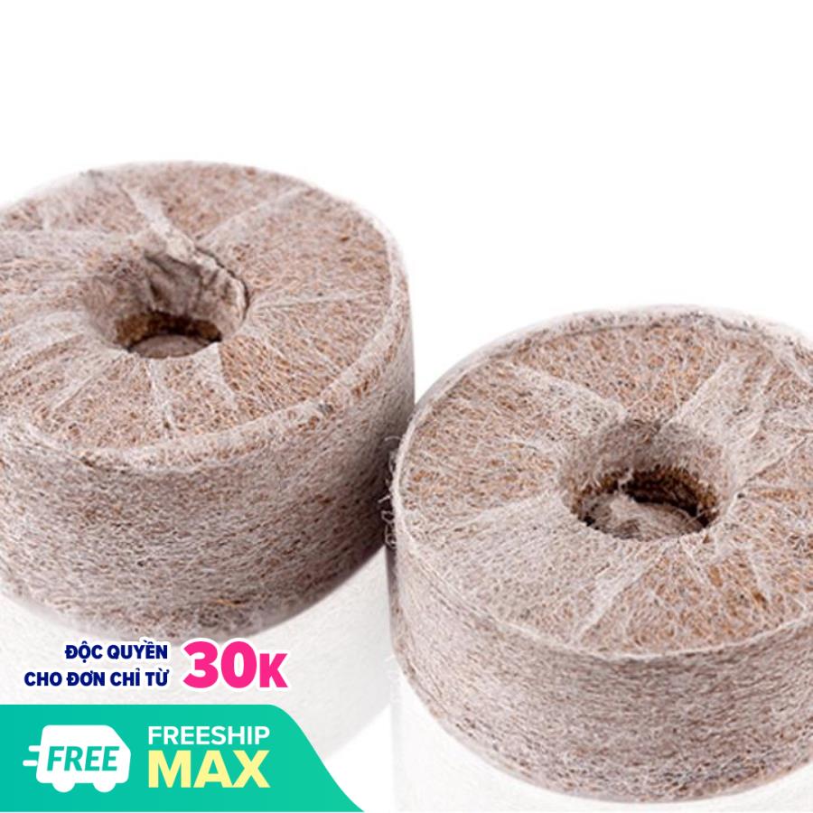 [FreeshipMax] Bộ 100 viên nén ươm hạt xơ dừa hữu cơ trồng rau, dâu tây, thủy canh