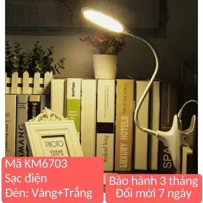 Đèn học để bàn sạc tích điện cổng USB KM6702/KM6703led chống cận thị và đọc sách cho học sinh và làm việc den de ban hoc sac tich dien (2)