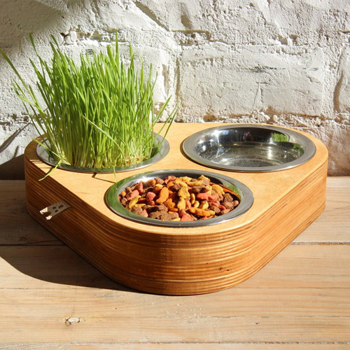 Khay ăn gỗ dành cho mèo ct004