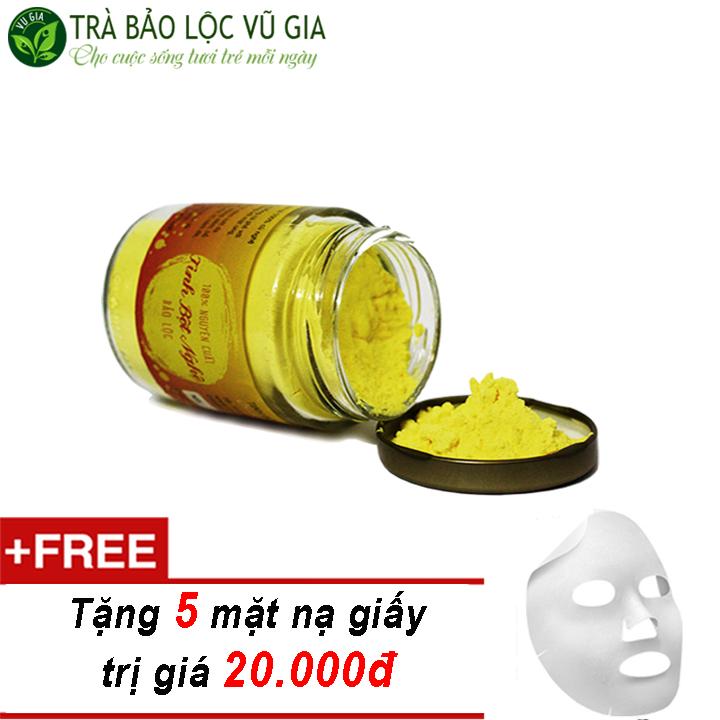 Tinh Bột Nghệ Nguyên Chất Bảo Lộc VG Farm  (100gr/hũ) + Tặng 5 Mặt Nạ Giấy Đắp Mặt ( trị mụn trứng cá ) [ Đã được kiểm nghiệm y tế ]