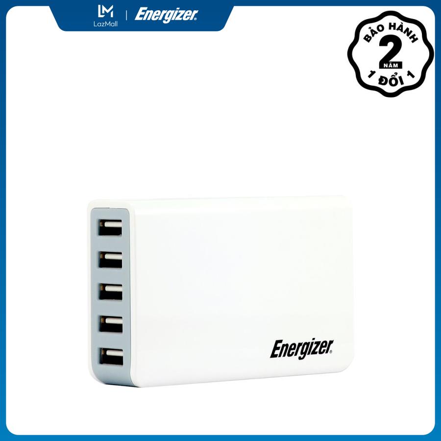 Sạc 5 cổng energizer station 5usb 8a/40w eu màu trắng - usa5deuhwh5