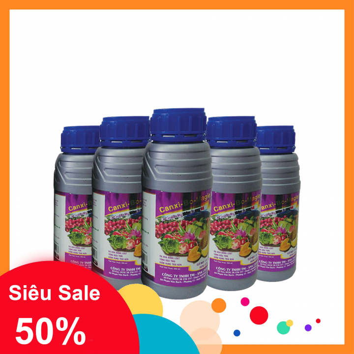 [HCM]Phân bón Canxi Bo Magiê (Combo 5 chai mỗi chai 500ml đậm đặc) CanxiBo Magiê phân hóa mầm hoa ra hoa đồng loạt dưỡng hoa tăng tỷ lệ đậu trái. Giảm thiểu rụng trái non. Chống sượng ngọt trái màu vỏ đẹp mượt sáng da.