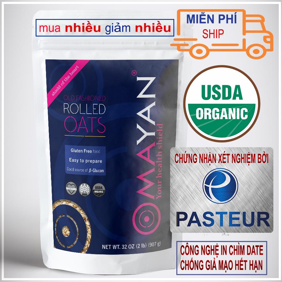 Yến Mạch Mỹ nguyên hạt cán dẹt Organic Mayan 907gr