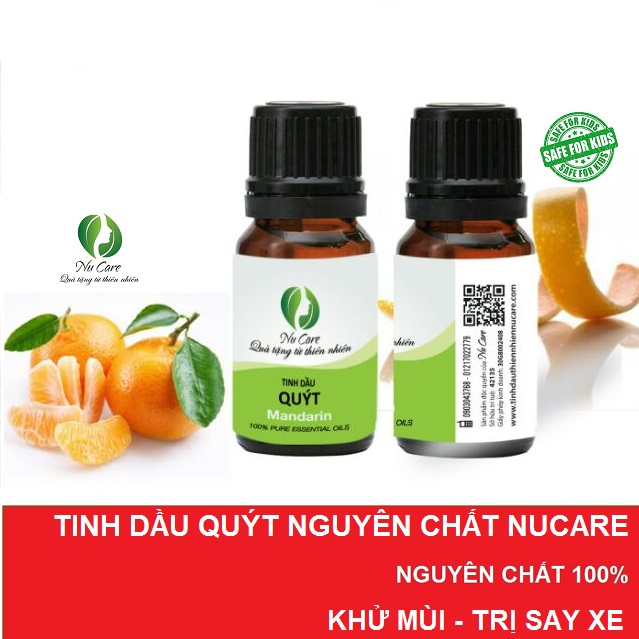 Tinh Dầu Quýt Nguyên Chất Nu Care chống say xe giảm buồn nôn làm sạch không khí