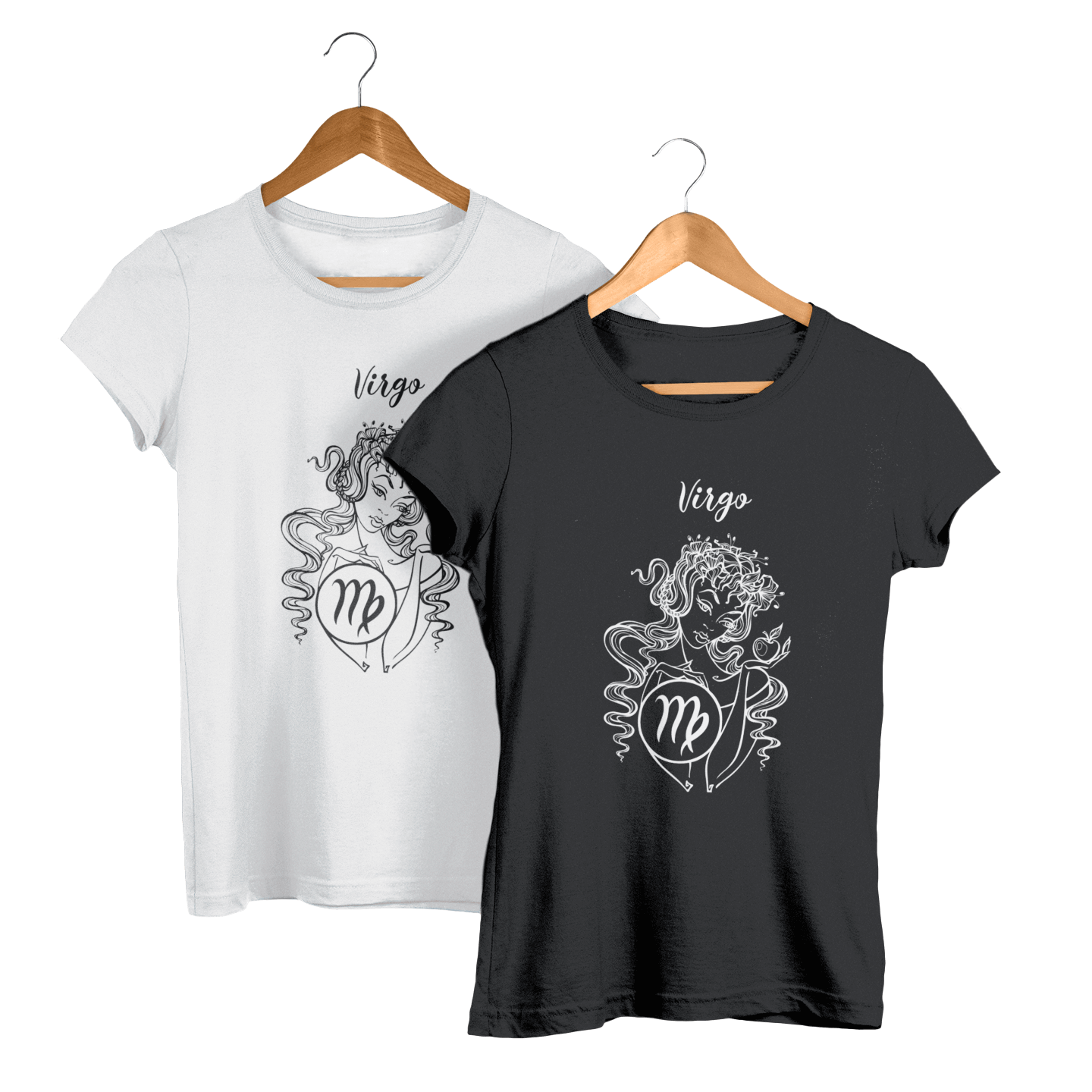 Áo thun in unisex hình 12 cung hoàng đạo - cung virgo - cung xử nữ siêu đẹp - trắng đen xám - cunghoangdao05