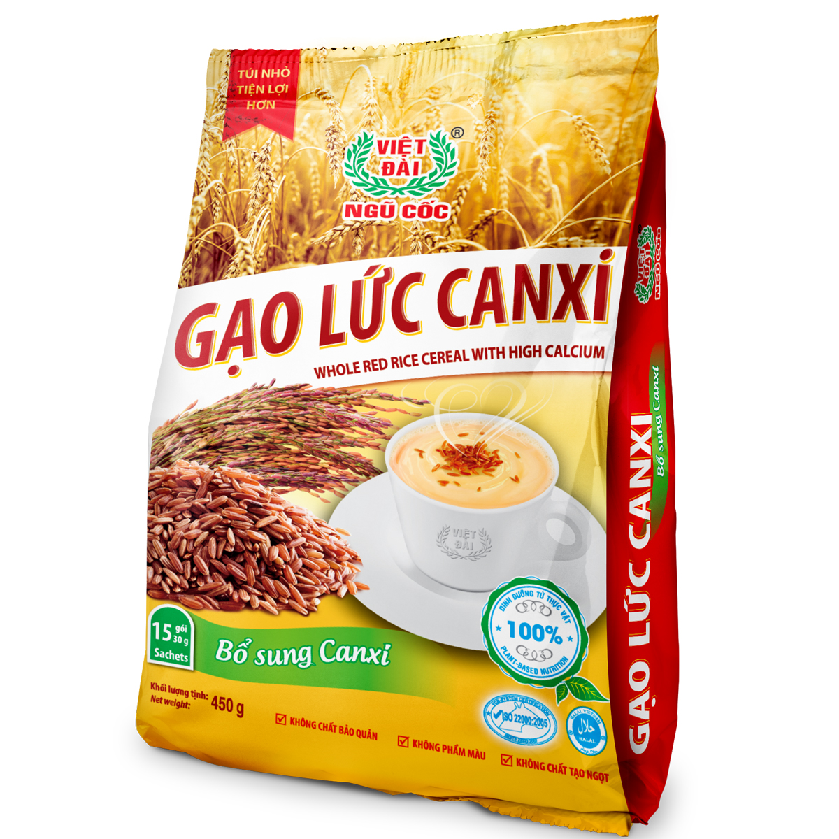 Ngũ cốc ăn sáng gạo lức canxi ngũ cốc Việt Đài 600g- bổ sung canxi giúp xương chắc khỏe