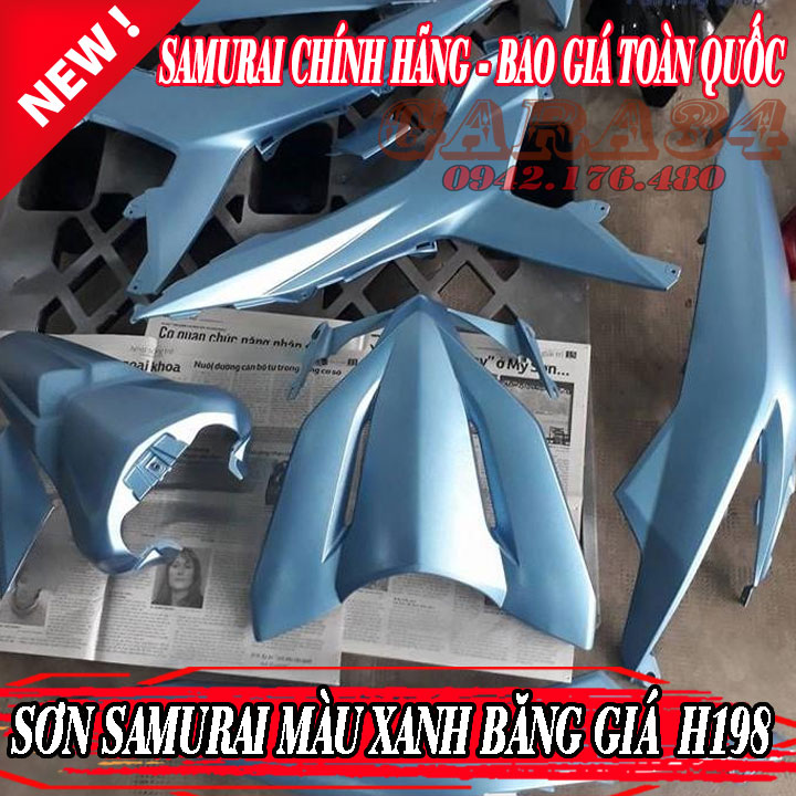 Sơn samurai màu xanh frozen băng giá h198