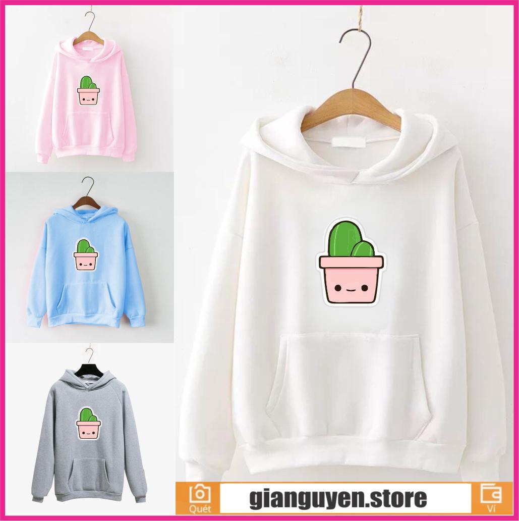 Áo Khoác Cặp Dạng Áo Hoodie Cổ Trồng In Hình Kute Phù Hợp Mặc Nhà Giữ Ấm, Chống Nắng Nam Nữ Đều Mặc Đẹp
