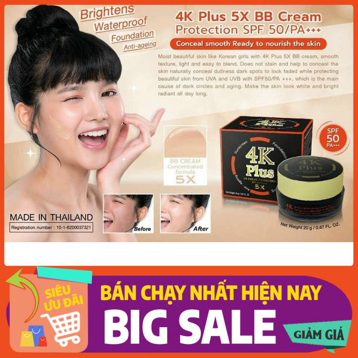 Kem Make up chống nắng Thần Thánh 4k plus 5X chính hãng Thái Lan