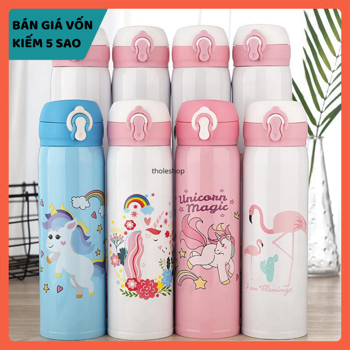 [HCM]Bình giữ nhiệt - Bình nước giữ nhiệt hoạt hình phong cách Hàn Quốc 500ml làm bằng inox cao cấp - Bình giữ nhiệt giúp bạn luôn có một bình trà nóng vào mùa đông hay cốc trà sữa mát lạnh