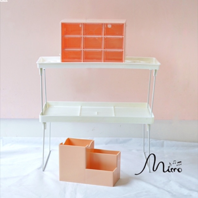 Kệ xếp để đồ dùng cá nhân có thể gấp gọn tiện lợi dễ sử dụng 2 size có thể ghép thành 2 tầng