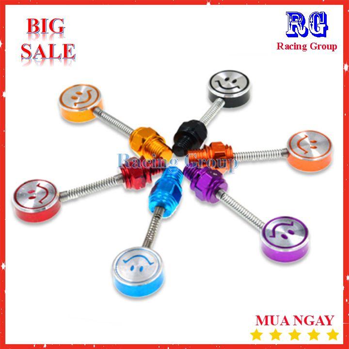 Ốc mặt cười lò xo gắn trang trí chân gương xe máy 10li zen thuận ( 1 cặp )