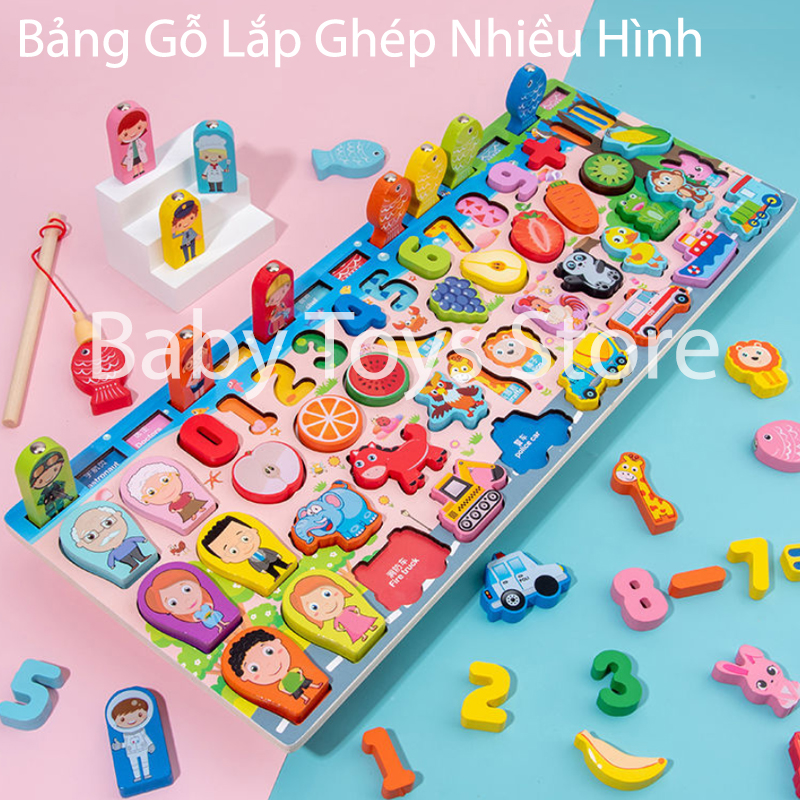 Đồ chơi bảng xếp gỗ ghép số và hình học đếm loại 5 dòng cho bé gái - Đồ chơi bảng chữ số - Bảng gỗ cho bé học - Bộ bảng số thông minh - Đồ chơi học đếm số cho trẻ - Đồ chơi giáo dục cho bé trai - Quà tặng