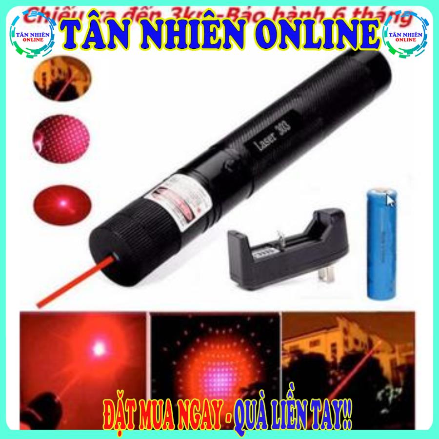 Đèn pin siêu sáng tia laser 303 tia đỏ