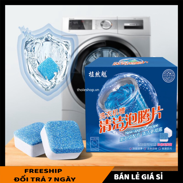 Combo 12 viên sủi làm sạch và khử mùi máy giặt - Viên tẩy máy giặt - Viên sủi vệ sinh máy giặt - Viên làm sạch máy giặt [LẺ GIÁ SỈ]
