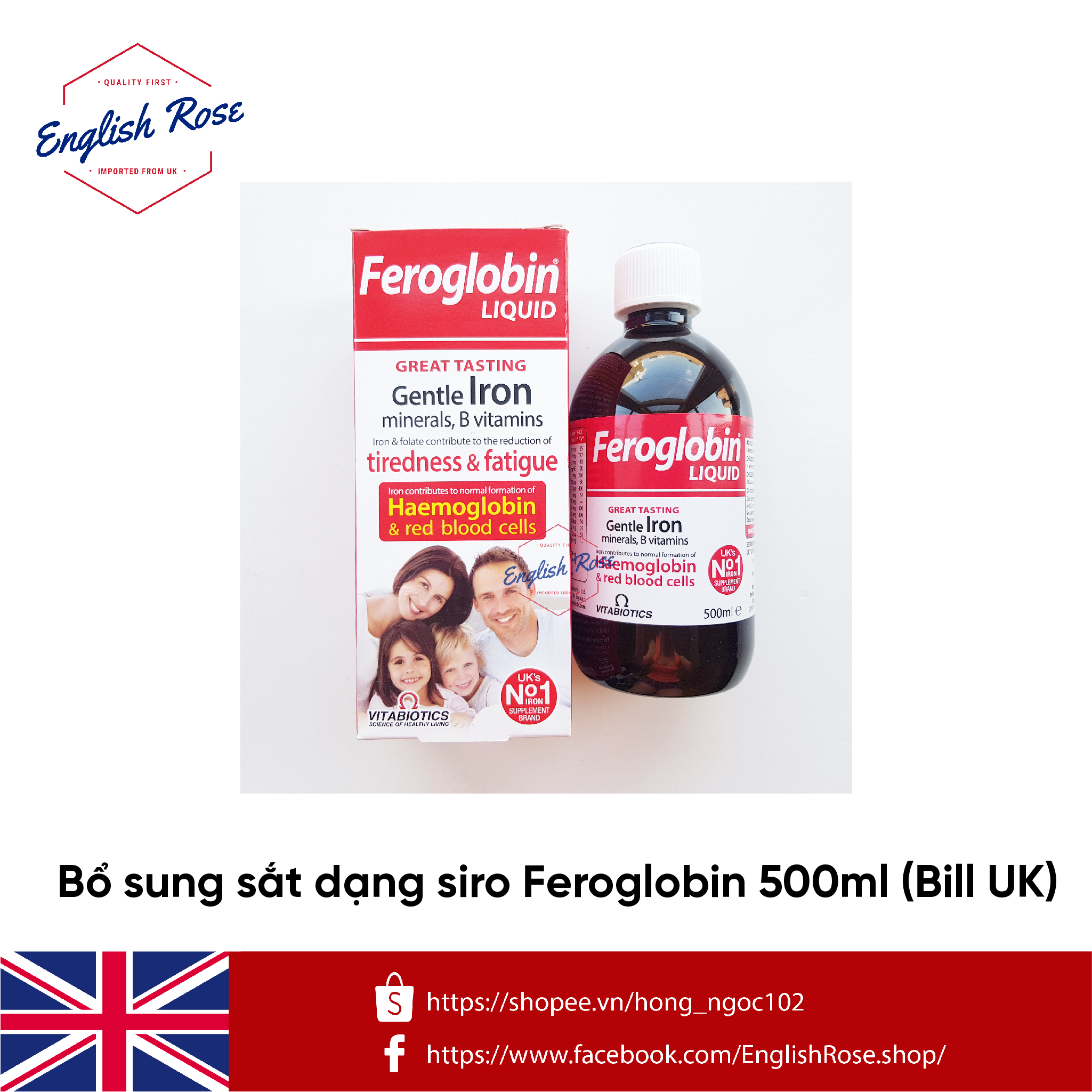 Bổ sung sắt dạng siro Feroglobin 500ml