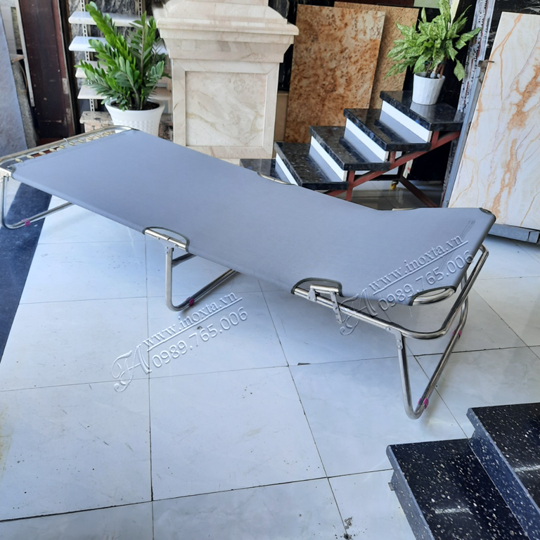 Giường xếp inox cỡ đại kích thước 80cmx2m  -  Giường gấp inox đại GXD80200