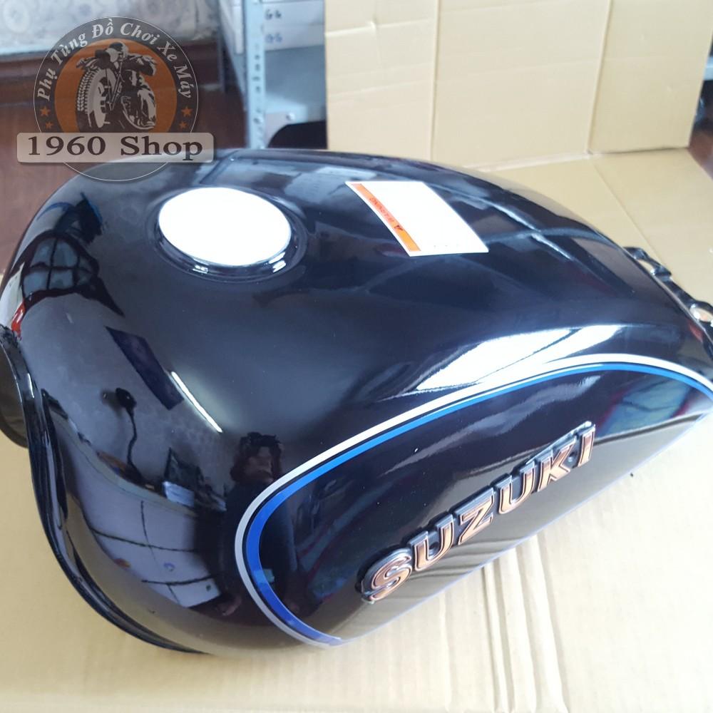 Bình Xăng SU GN sơn sẵn kèm tem SUZUKI kim loại phù hợp độ classic Cafe Racer Tracker Win 67
