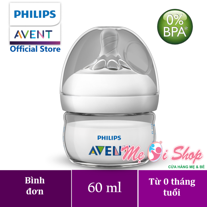 Bình sữa bằng nhựa Philips Avent không có BPA 60ml - đơn (SCF039/17)