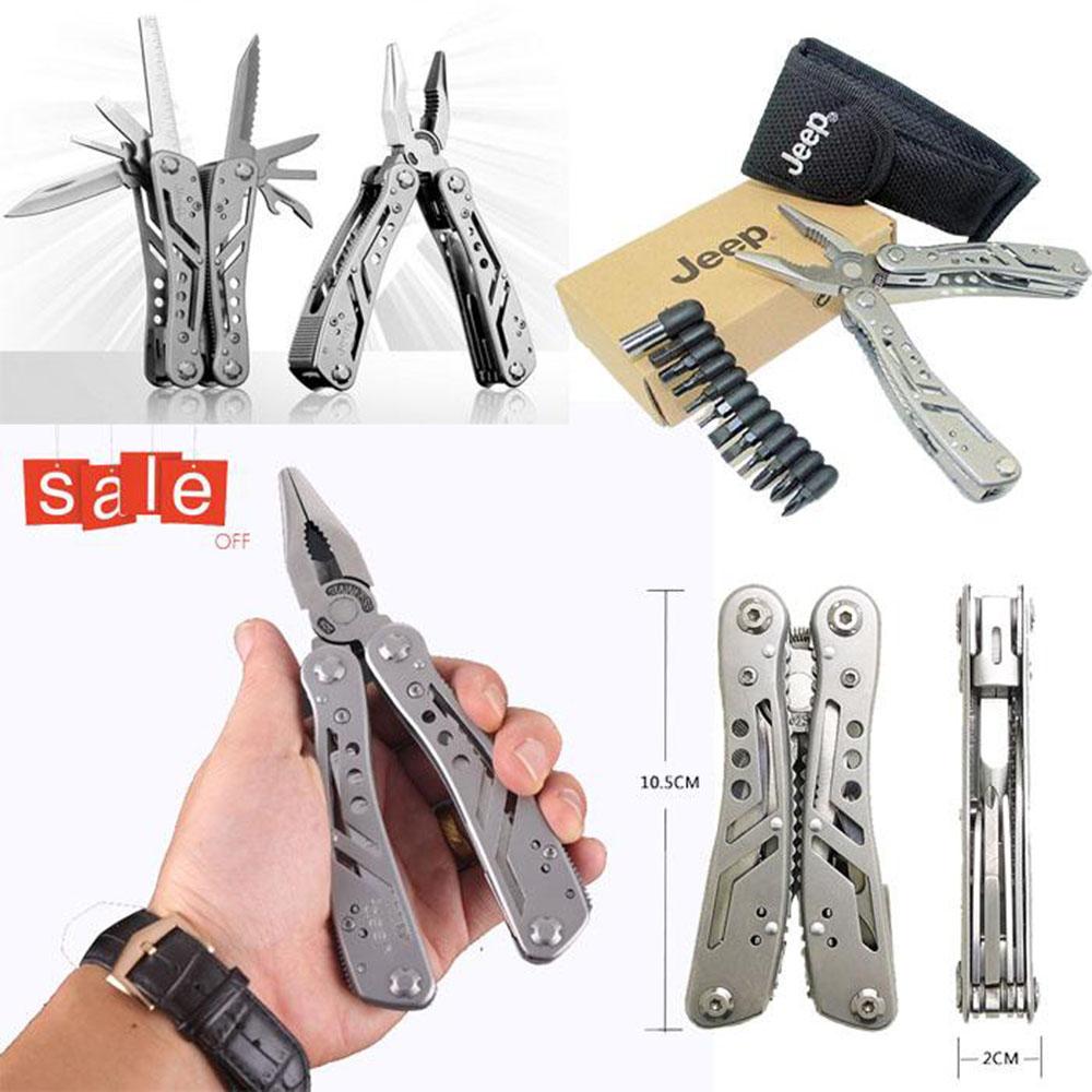[Kìm,kềm] Kìm đa năng, Dụng cụ jeep đa năng 11 in 1 lớn. Kìm đa năng đi phượt 13 chức năng Jeep Multi Function Pocket Pliers, Chất Liệu Thép Không Gỉ