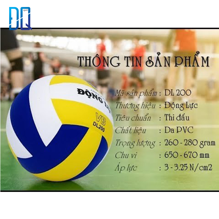 Qủa bóng chuyền Động Lực DL200 chính hãng - Tặng kèm kim bơm bóng và túi lưới đựng bóng