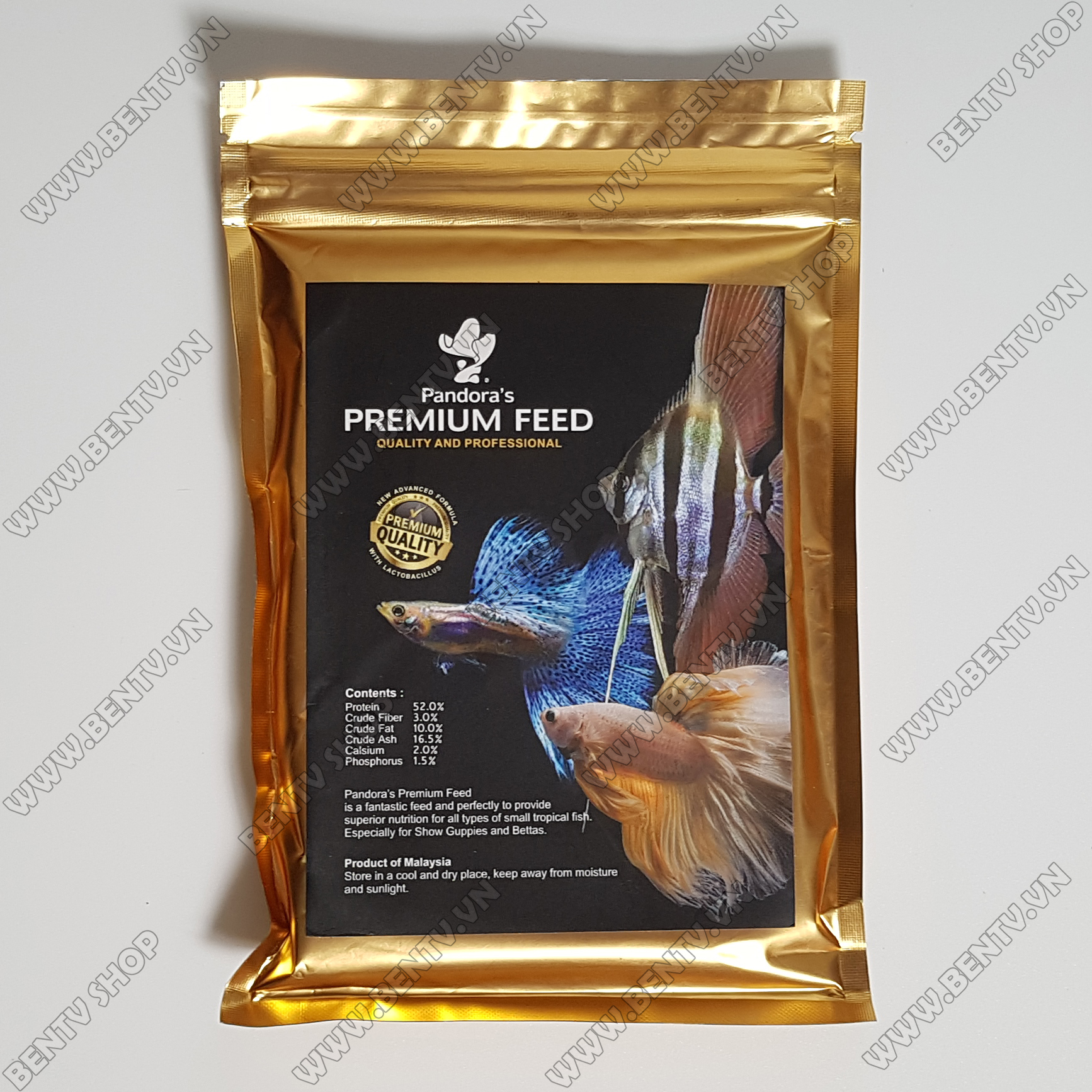 Cám pandoras gold - thức ăn cho cá bảy màu