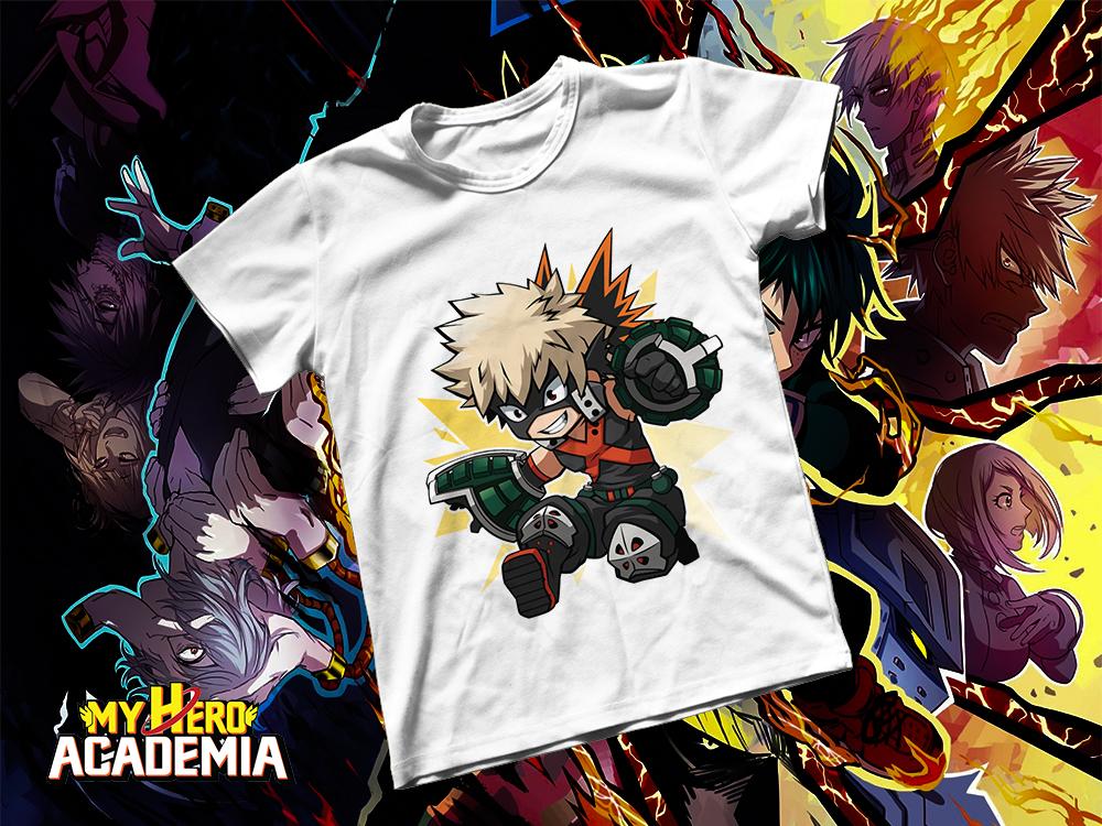 Áo thun Cotton Unisex - Anime - My Hero Academia - Bakugo katsuki