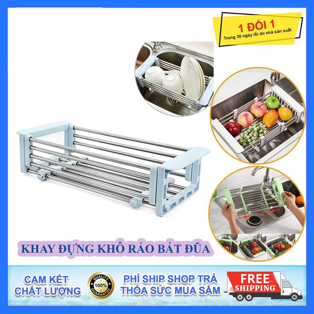 Khay Inox Gác Bồn Rửa Chén Co Giãn, Giá Để Khô Bát Đũa, Rổ Chậu Đa Năng Để Bồn Rửa Bát Đa Năng Tiện Dụng Cho Căn Bếp Của Bạn
