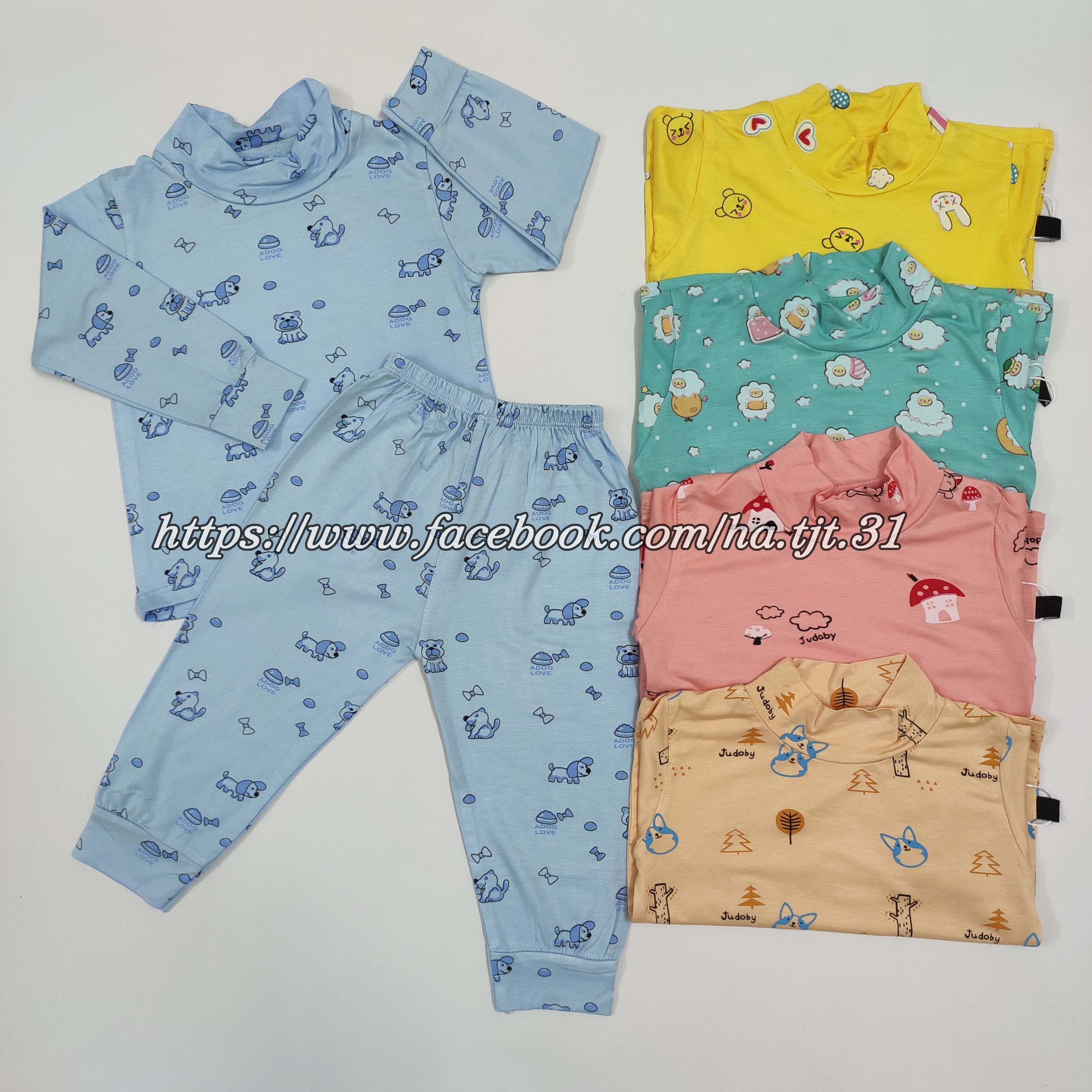 Bộ cổ cao 3p thun lạnh hình in cực xinh minkymom