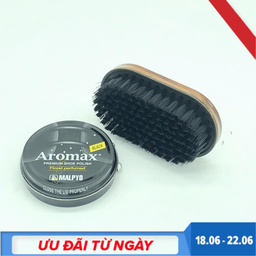 [ Rẻ vô địch] Combo Xi Đánh Giày Da Aromax và Bàn chải - Màu Đen - Giữ Giày Dép Của Bạn Luôn Như Mới