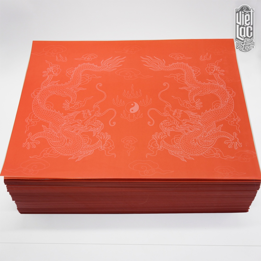 Giấy In Sớ Việt Lạc rồng chầu RH a3 1000D60 nền đỏ