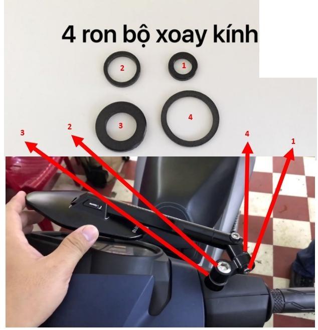 Bộ 4 ron xoay kính 360 độ