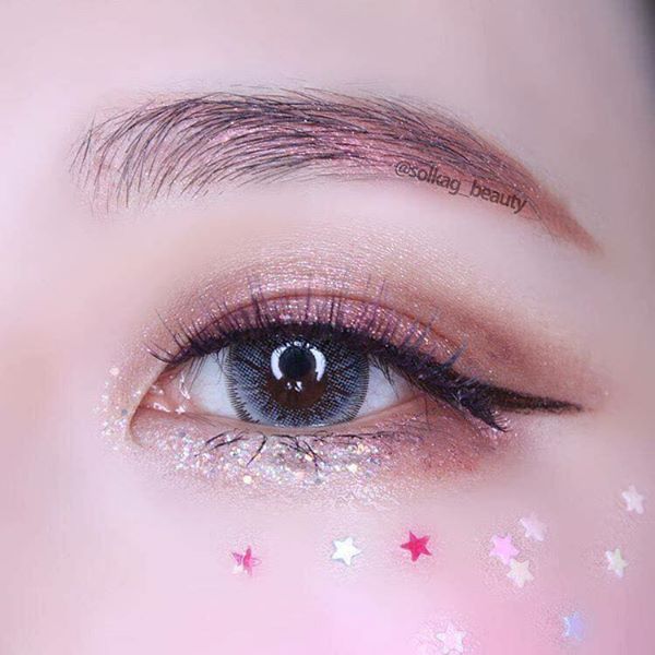 Lens - Kính áp tròng xám mini tự nhiên sử dụng 1 năm (tặng kèm đựng mini)