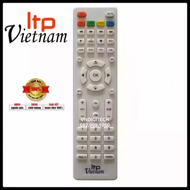 Điều khiển đầu thu DVB-T2 LTP (Trắng) dùng cho đầu thu DVBT2 LTP-1306 / LTP-1406 / LTP-1506 của hãng Ltp Việt Nam
