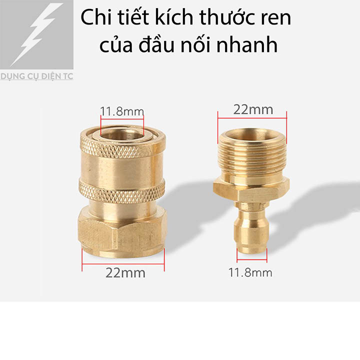 [HCM]Bộ khớp nối nhanh đầu ra  cho máy rửa xe áp lực cao máy xịt rửa cao áp máy rửa xe gia đình