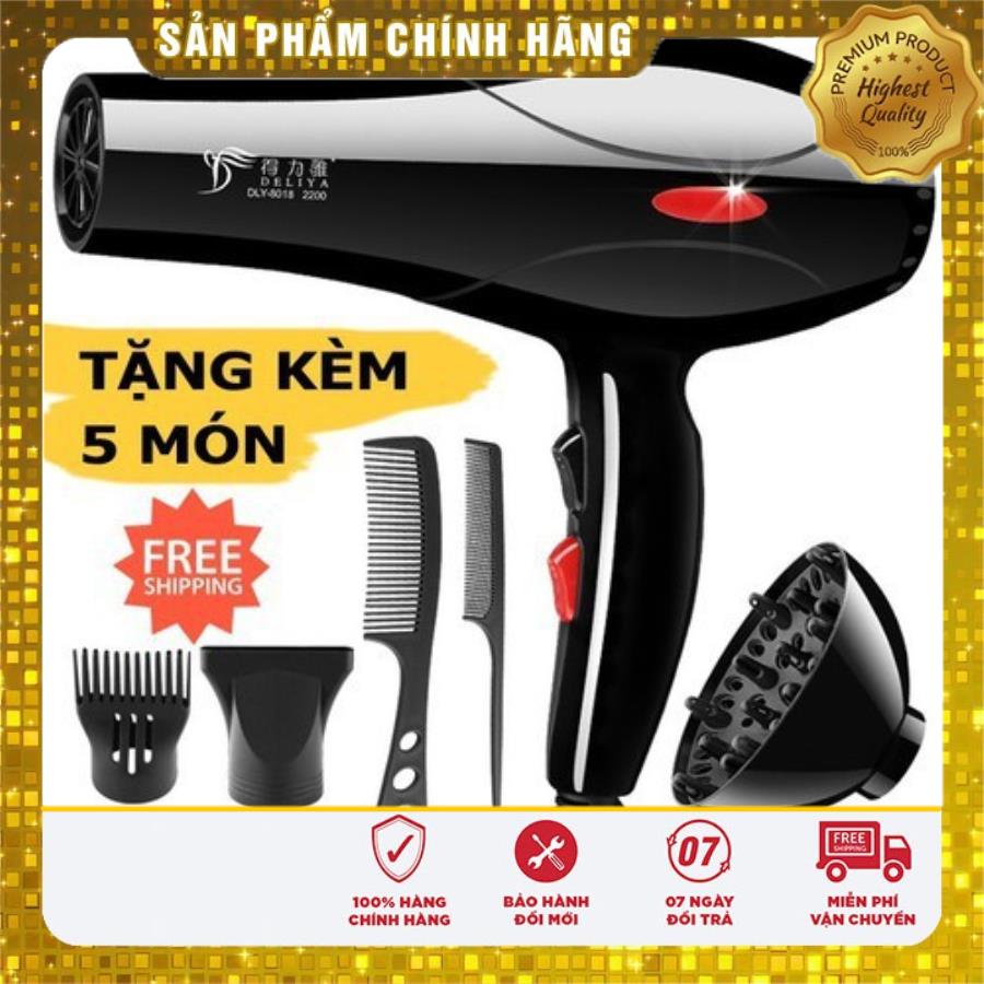 Máy Sấy Tóc Tạo Kiểu Deliya Công Suất Lớn 2200W Tặng Kèm Bộ Phụ Kiện 5 Món Vỏ Làm Từ Chất Liệu Cao Cấp - Máy Sấy Tóc Mini - Máy Sấy Tóc Tạo Kiểu - Máy Sấy Tóc 2 Chiều , BH 1 ĐỔI 1 TRONG 7 NGÀY
