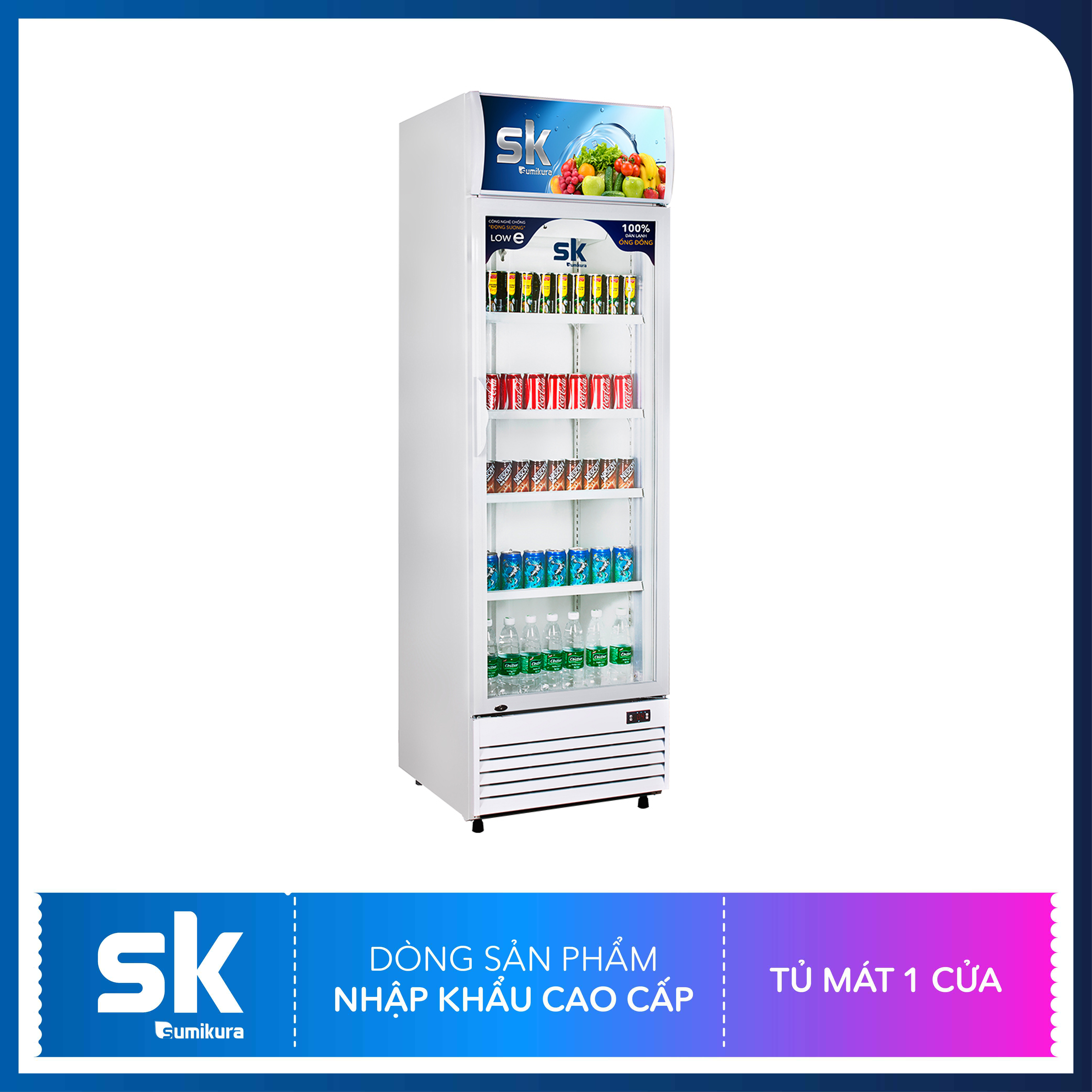 Tủ mát dàn đồng 450 lít sksc-450/fc sumikura