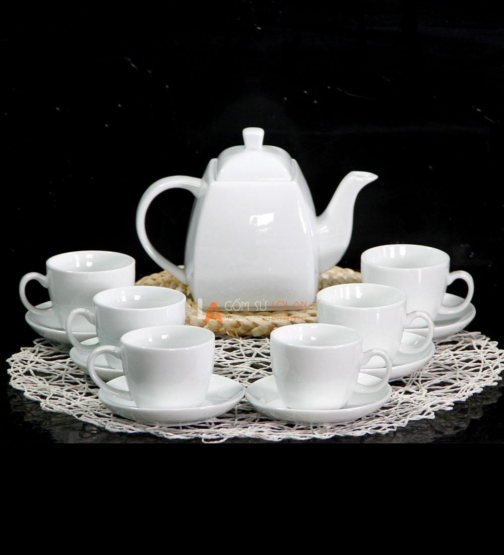 Thưởng trà đặc biệt với bộ bình trà sứ bát tràng trắng, bộ ấm chén trà đạo, bộ ấm chén cao cấp, bộ ấm trà đạo, bộ ấm