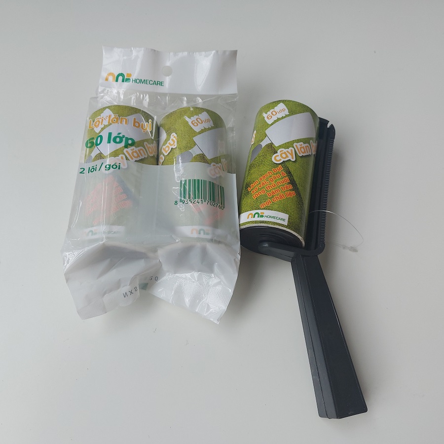 [HCM]Combo 3 ( 2 lõi và 1 cây nguyên có cán) Lăn Bụi Quần Áo 60 Lớp NNB -Lông Thú Cưng- Ghế Sofa