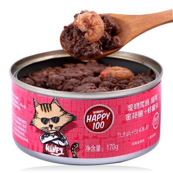 Pate wanpy happy 100 dạng lon cho mèo 170g