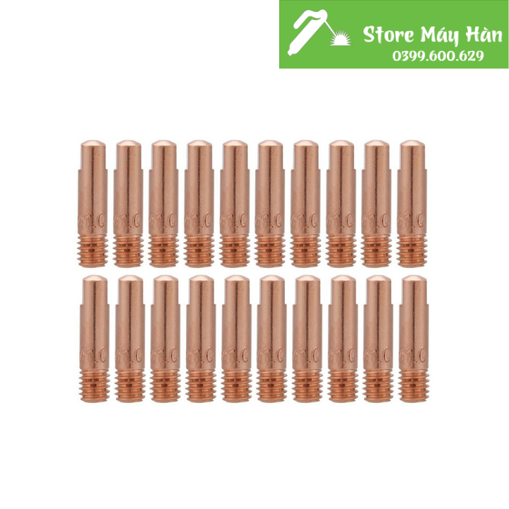 20 bép hàn  dùng cho s.ú.n.g hàn Mig (M6*25 ) 0.8mm, béc hàn mig, béc hàn co2, Bép hàn co2, bép hàn mig, phụ kiện hàn mig, phụ kiện hàn co2,  đầu xỏ dây hàn.