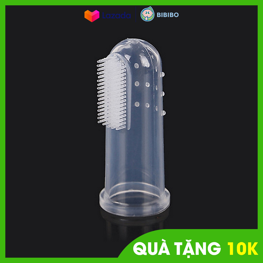 Rơ lưỡi cho trẻ sơ sinh, Rơ lưỡi xỏ ngón silicon mềm mại vệ sinh răng miệng an toàn cho răng và nướu của bé yêu, không chứa BPA độc hại (có hộp đựng)