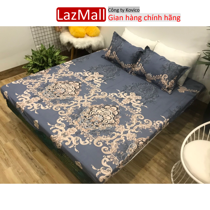 Vỏ chăn lồng ruột 2mx2m2 có khóa kéo,vải cotton poly hàn,mẫu hoàng gia ghi Sunzin  Kho chăn ga gối, ga giường, drap giường