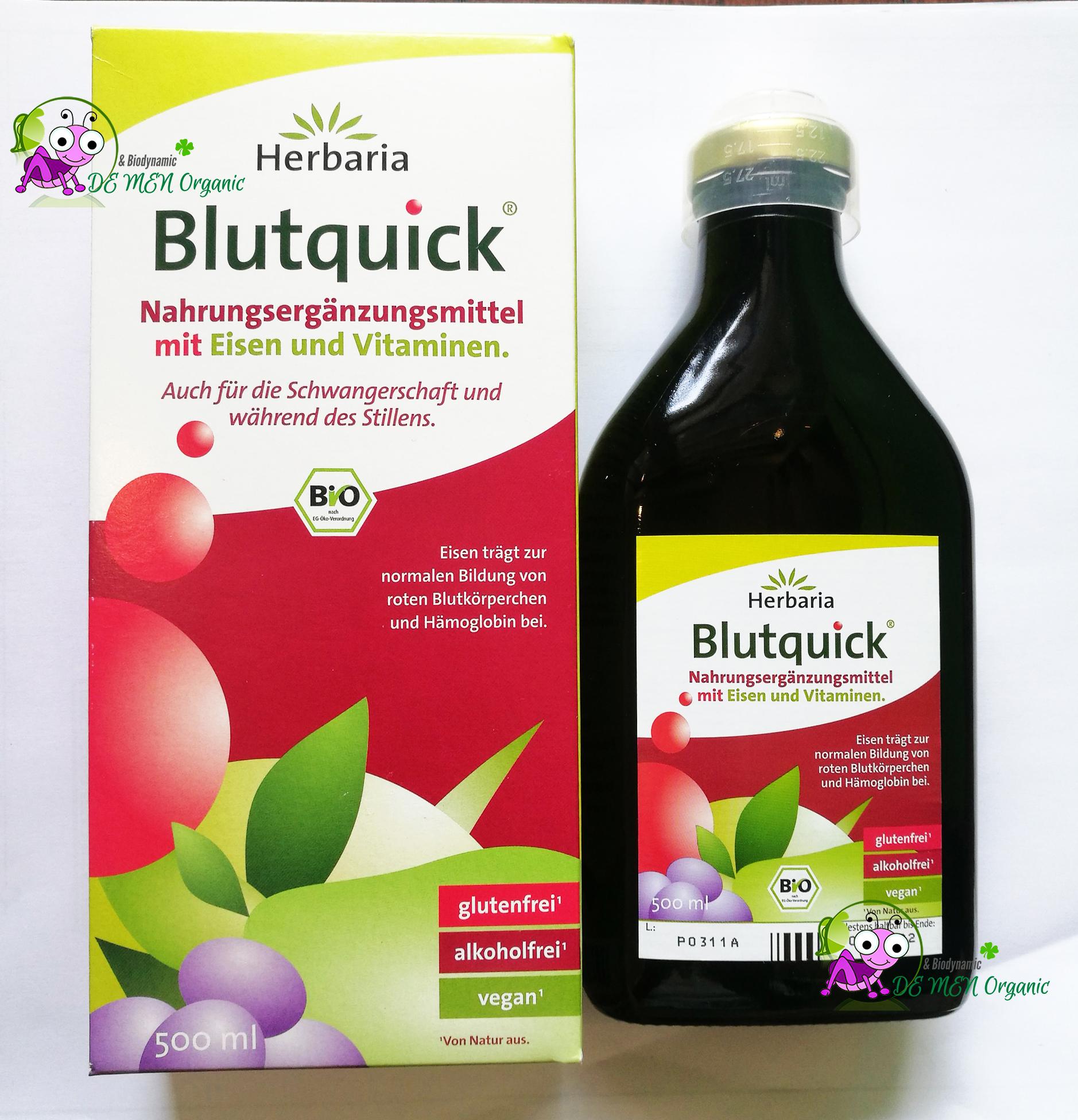 Dung Dịch Bổ Sung Sắt Hữu Cơ Blutquick Hebaria Đức (500 ml)