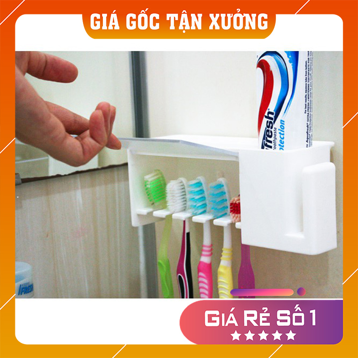 Dụng cụ treo bàn chải Tashuan TS-712 với 5 ngăn treo bàn chải đánh răng tiện lợi đảm bảo vệ sinh giá treo bàn chải kem đánh răng tiết kiệm không gian nhà tắm chất liệu nhựa siêu bền gắn tường chắc chắn - Nhà Của Bạn