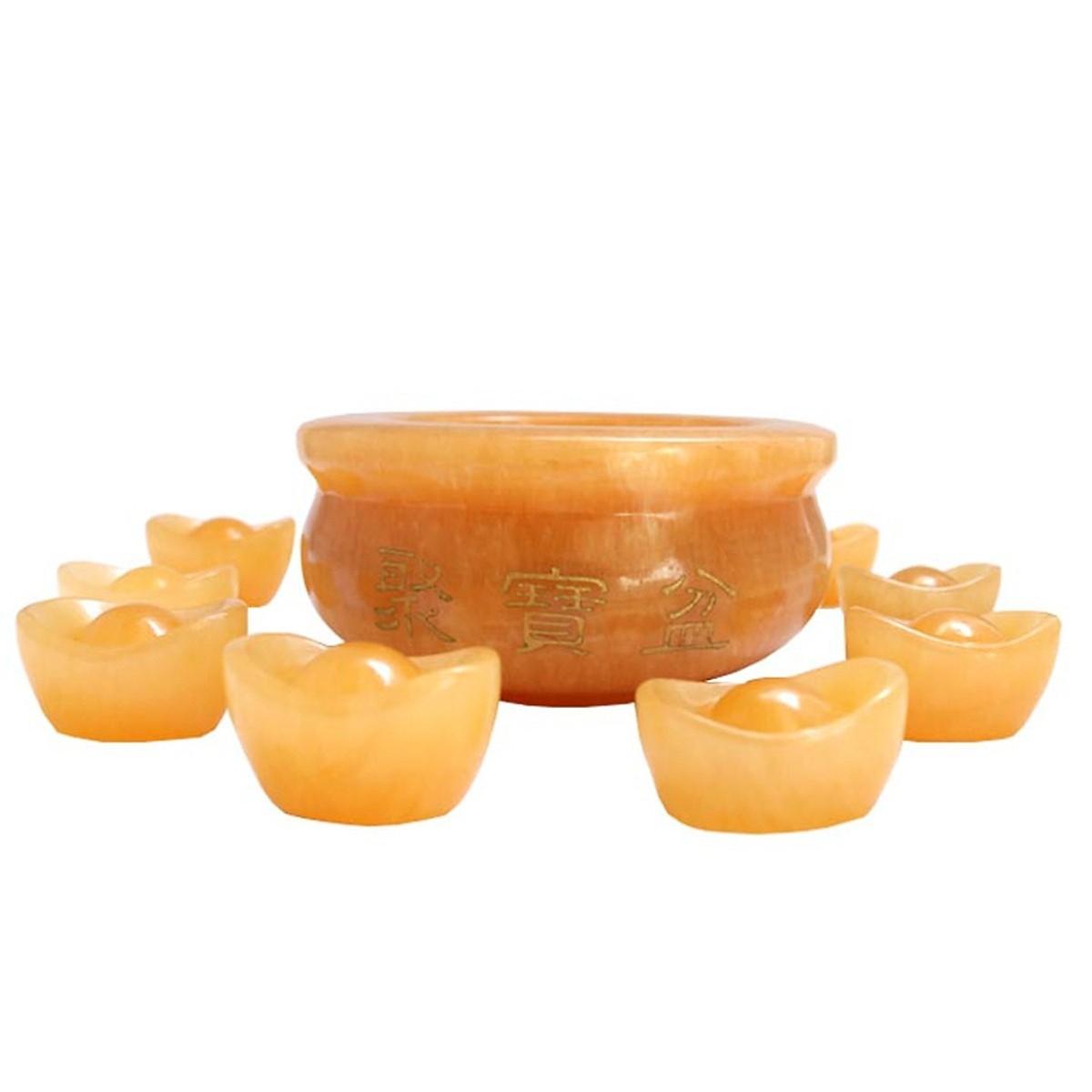 Bát tụ bảo đá ngọc hoàng long-12cm